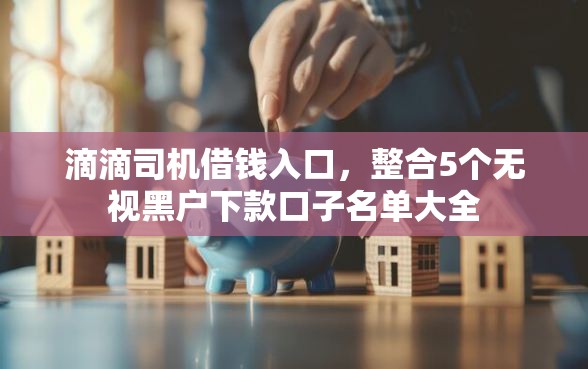 滴滴司机借钱入口，整合5个无视黑户下款口子名单大全