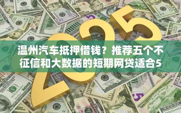 温州汽车抵押借钱？推荐五个不征信和大数据的短期网贷适合58岁的平台