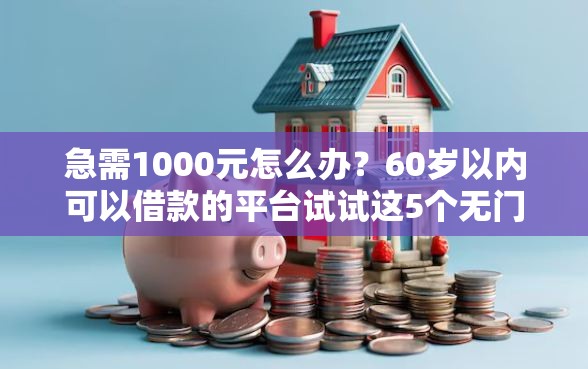 急需1000元怎么办？60岁以内可以借款的平台试试这5个无门槛平台