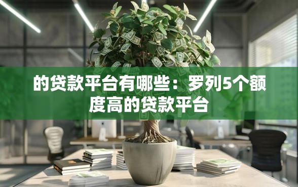 的贷款平台有哪些：罗列5个额度高的贷款平台