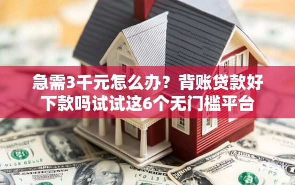 急需3千元怎么办？背账贷款好下款吗试试这6个无门槛平台