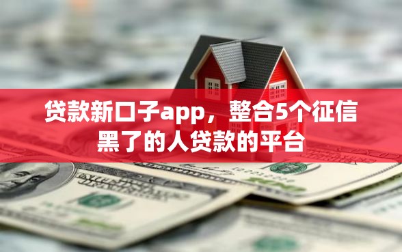 贷款新口子app，整合5个征信黑了的人贷款的平台