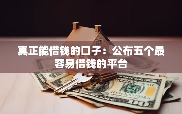 真正能借钱的口子：公布五个最容易借钱的平台