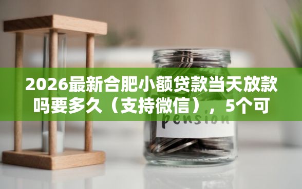 2026最新合肥小额贷款当天放款吗要多久（支持微信），5个可以借钱的平台无私分享