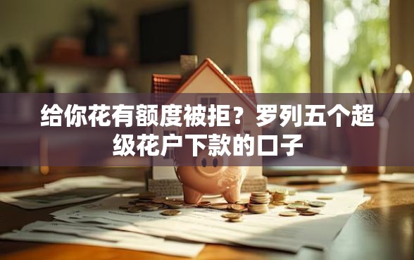 给你花有额度被拒？罗列五个超级花户下款的口子
