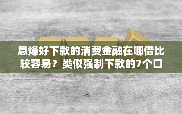 息烽好下款的消费金融在哪借比较容易？类似强制下款的7个口子参考