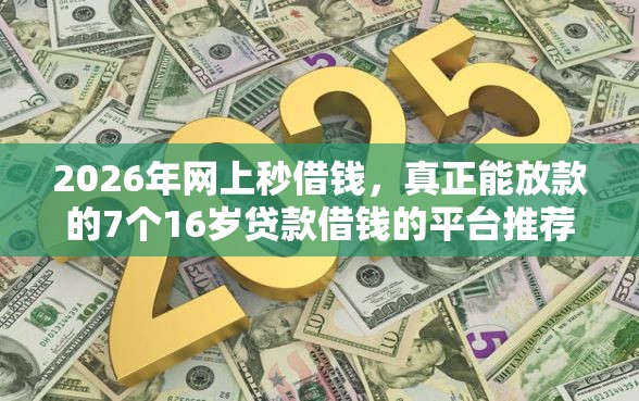 2026年网上秒借钱，真正能放款的7个16岁贷款借钱的平台推荐