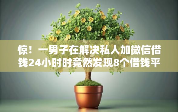 惊！一男子在解决私人加微信借钱24小时时竟然发现8个借钱平台不看综合评估的口子，事后分享了出来