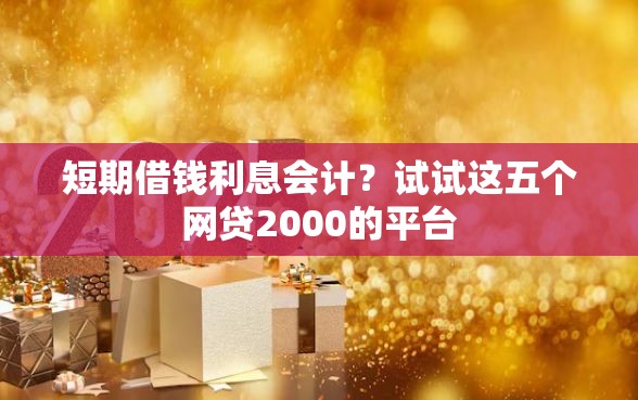 短期借钱利息会计？试试这五个网贷2000的平台