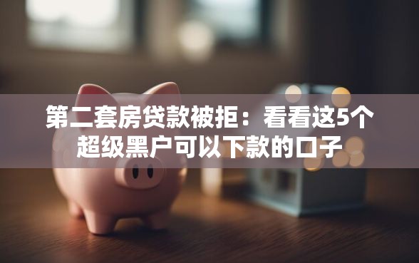第二套房贷款被拒：看看这5个超级黑户可以下款的口子