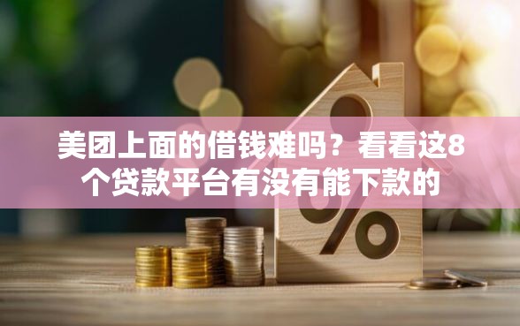 美团上面的借钱难吗？看看这8个贷款平台有没有能下款的