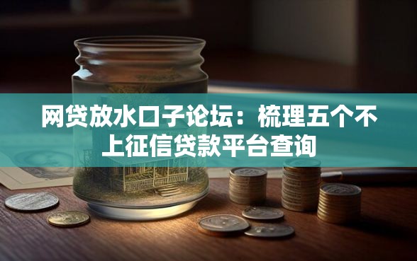 网贷放水口子论坛：梳理五个不上征信贷款平台查询