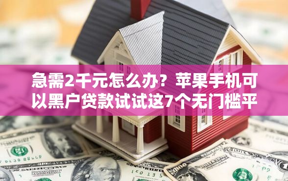 急需2千元怎么办？苹果手机可以黑户贷款试试这7个无门槛平台