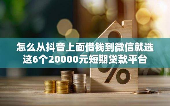 怎么从抖音上面借钱到微信就选这6个20000元短期贷款平台