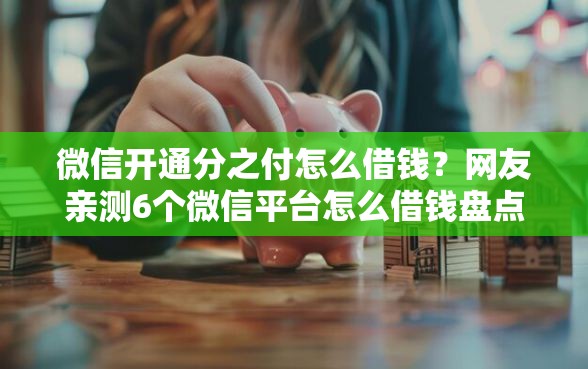 微信开通分之付怎么借钱？网友亲测6个微信平台怎么借钱盘点