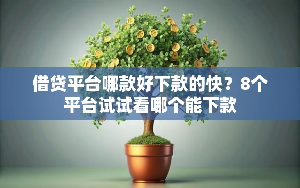 借贷平台哪款好下款的快？8个平台试试看哪个能下款