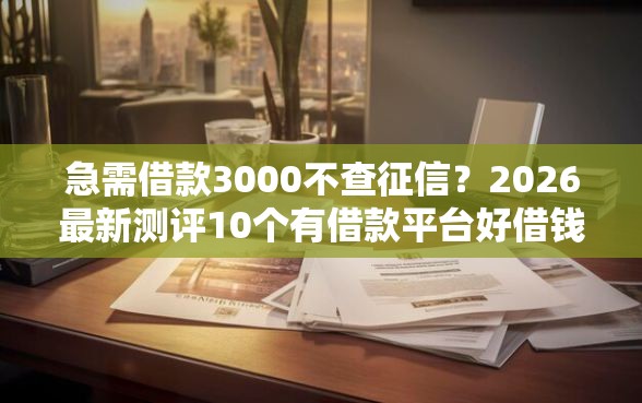 急需借款3000不查征信？2026最新测评10个有借款平台好借钱