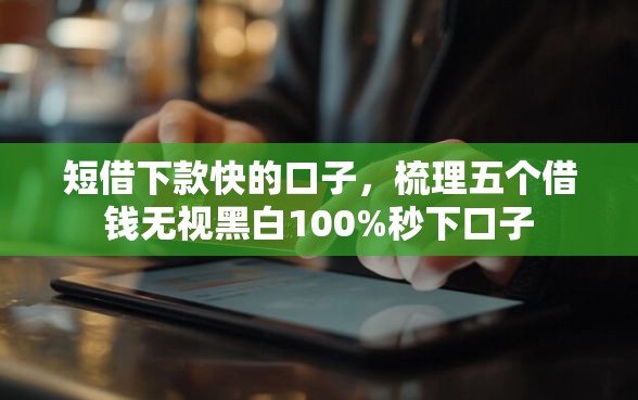 短借下款快的口子，梳理五个借钱无视黑白100%秒下口子