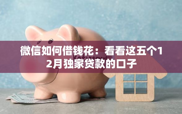 微信如何借钱花:看看这五个12月独家贷款的口子 微信如何借钱花:看看这五个12月独家贷款的口子