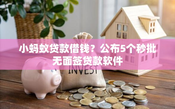 小蚂蚁贷款借钱？公布5个秒批无面签贷款软件