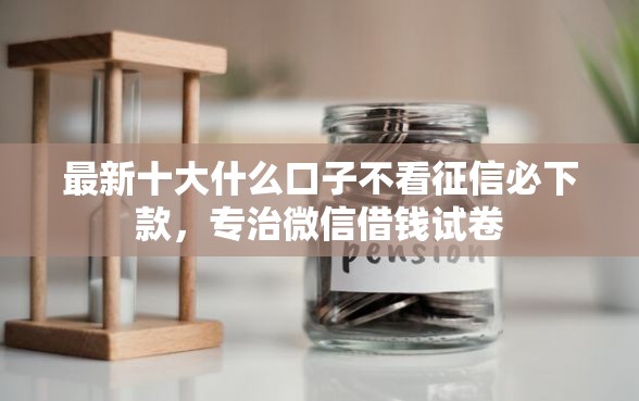 最新十大什么口子不看征信必下款，专治微信借钱试卷