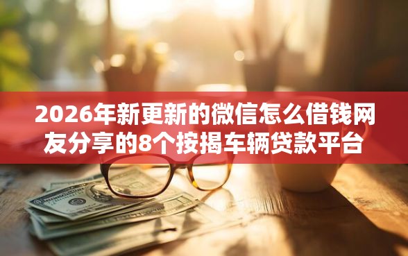 2026年新更新的微信怎么借钱网友分享的8个按揭车辆贷款平台我觉得不错！