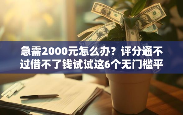 急需2000元怎么办？评分通不过借不了钱试试这6个无门槛平台