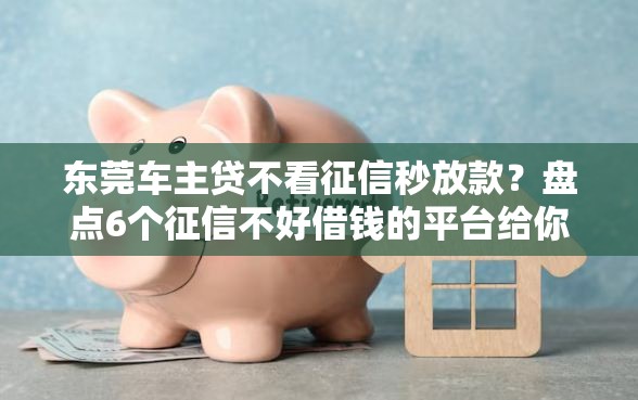 东莞车主贷不看征信秒放款？盘点6个征信不好借钱的平台给你参考