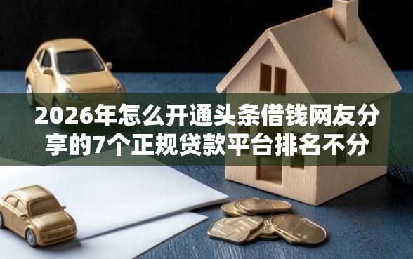 2026年怎么开通头条借钱网友分享的7个正规贷款平台排名不分先后我觉得不错！