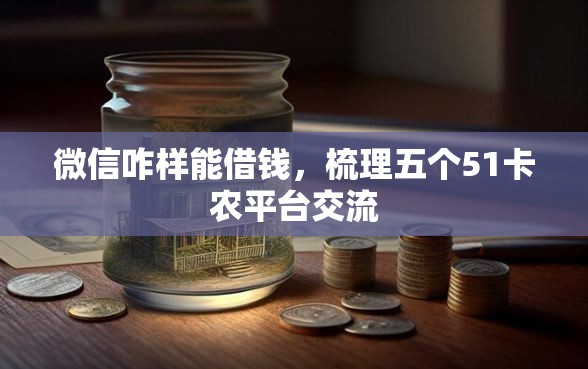 微信咋样能借钱，梳理五个51卡农平台交流