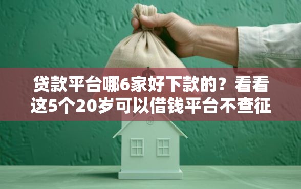 贷款平台哪6家好下款的？看看这5个20岁可以借钱平台不查征信的软件怎么样