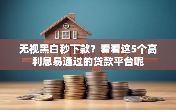无视黑白秒下款？看看这5个高利息易通过的贷款平台呢