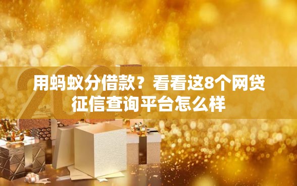 用蚂蚁分借款？看看这8个网贷征信查询平台怎么样