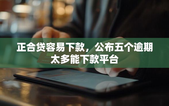 正合贷容易下款，公布五个逾期太多能下款平台