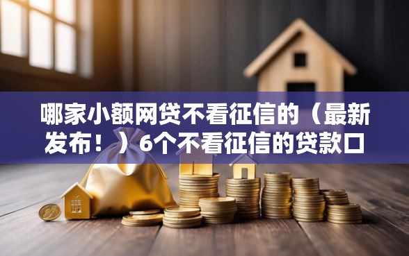 哪家小额网贷不看征信的（最新发布！）6个不看征信的贷款口子