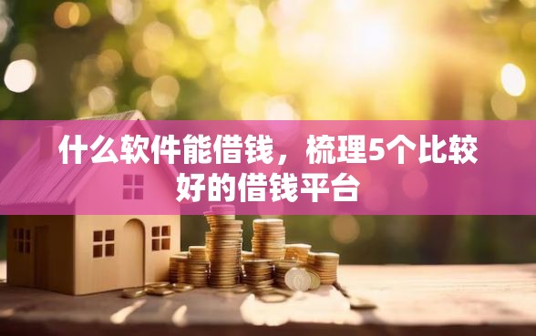什么软件能借钱，梳理5个比较好的借钱平台