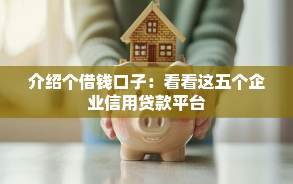 介绍个借钱口子：看看这五个企业信用贷款平台