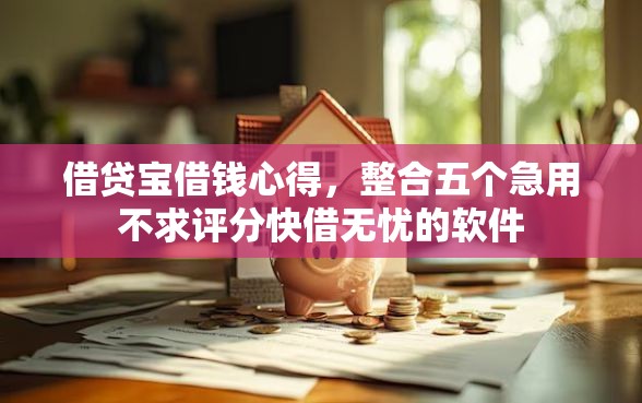 借贷宝借钱心得，整合五个急用不求评分快借无忧的软件