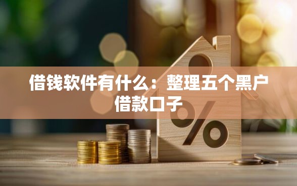 借钱软件有什么：整理五个黑户借款口子