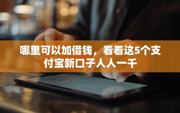 哪里可以加借钱，看看这5个支付宝新口子人人一千