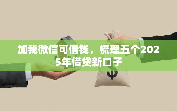 加我微信可借钱，梳理五个2025年借贷新口子