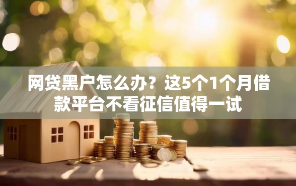 网贷黑户怎么办？这5个1个月借款平台不看征信值得一试