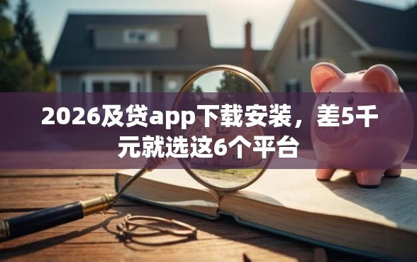 2026及贷app下载安装，差5千元就选这6个平台