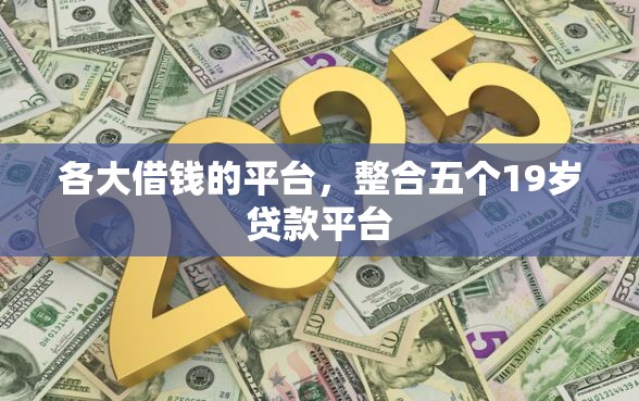 各大借钱的平台，整合五个19岁贷款平台