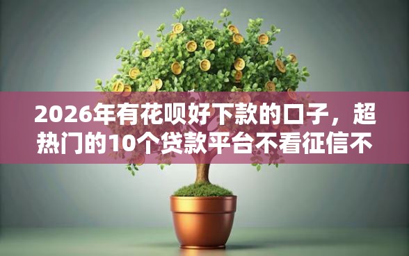 2026年有花呗好下款的口子，超热门的10个贷款平台不看征信不看逾期推荐