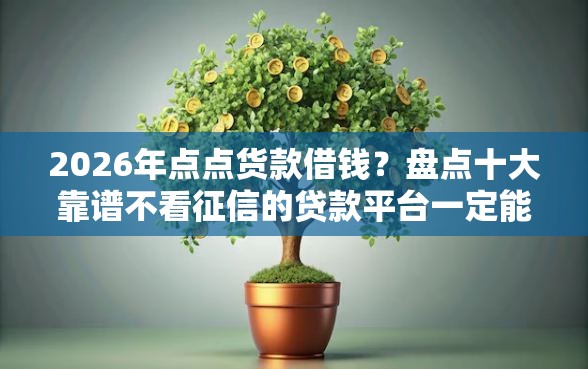 2026年点点货款借钱？盘点十大靠谱不看征信的贷款平台一定能下款
