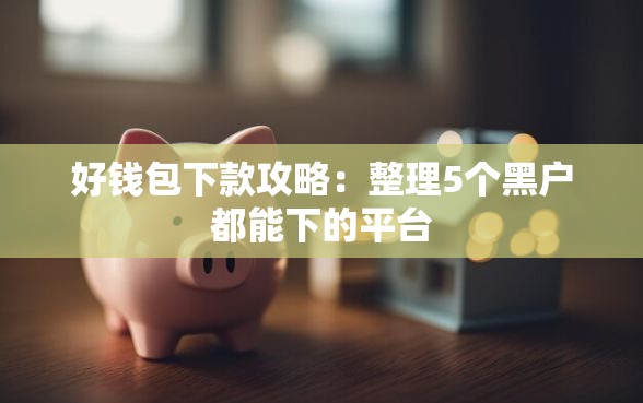 好钱包下款攻略：整理5个黑户都能下的平台