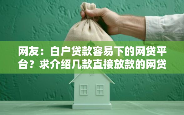 网友：白户贷款容易下的网贷平台？求介绍几款直接放款的网贷平台