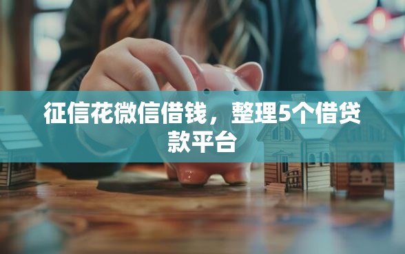 征信花微信借钱,整理5个借贷款平台 征信花微信借钱,整理5个借贷款平台
