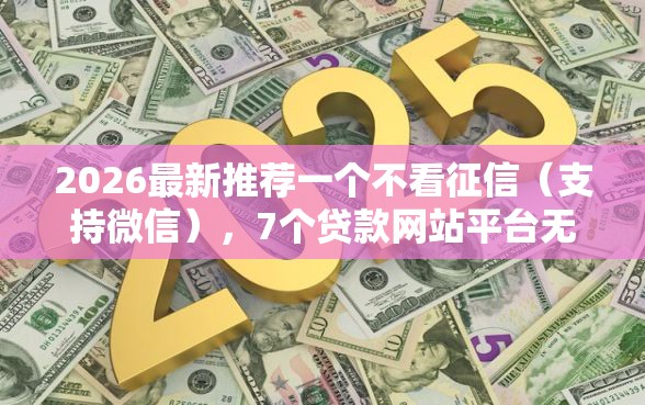 2026最新推荐一个不看征信(支持微信),7个贷款网站平台无私分享 2026最新推荐一个不看征信(支持微信),7个贷款网站平台无私分享